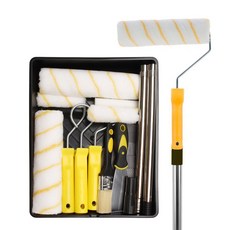 ITL 페인팅 롤러 붓 트레이 연장봉 롤러봉 키트 리필용 솔 도장 용품 페인트롤러세트 11P