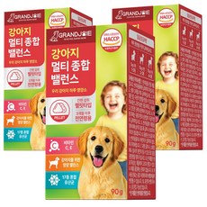 강아지 멀티 종합 비타민 영양제 기관지 눈 피부 관절 장 유산균 항산화 면역력 그랑조아, 3개, 종합영양제, 90g