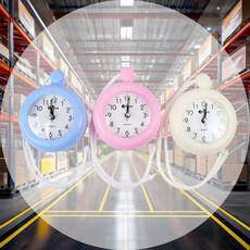 끈방수시계 원형시계 가벼운시계 심플시계 인테리어시계 방수벽시계 방수시계걸이형, 핑크