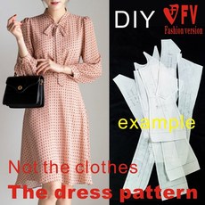 바느질 1:1 BLQ-585 드레스 쉬폰 실제 패턴 여성 스커트 의류 허리, Size 3XL, 1개