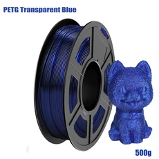 PETG 필라멘트 1.75mm 3D 프린터 투명 강한 내구성 200g/250g/500g/1kg 고정밀 디멘스, 01  Mainland, 16 Blue 500g