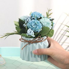 PLUS 화분(블루) 조화꽃화분 스타일 가짜화분