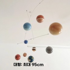 행성 모빌 플래닛 포함 천장 대형 양면테이프 우주모빌 태양계 인테리어, 1개, A. 큰 행성 모델