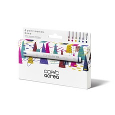 時代中西畫材 COPIC 酷筆客 acrea 彩顏筆套組, 1個, 深色系Deep, 深色系Deep