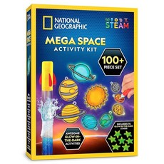 내셔널지오그래픽 메가 우주 활동 키트 - 야광 과학 공예 키트 100개 이상의 피스 로켓 발사 빛나는 별자리 만들기 태양계 페인트 등177677, Space Science