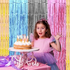 이샵 홀로그램 글리터 파티 수술커튼 포토존 셀프장식 생일파티장식 생일파티, 실버