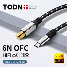 Todn-usb dac 케이블 타입 c 투 타입 b hifi 스테레오 케이블 6N OFC 데이터 오디오 디지털 케이블, 06 1m