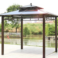 아웃피스 튼튼한 파고라 정자 어닝 원두막 평상 바베큐장 평상마루 팔각정 퍼걸러 가제보 조립식평상 야외정자 옥상 정원, 2.6X2.6 8cm기둥