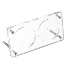 패티킬 2 3" 아크릴 동전 디스플레이 프레임 3D 플로팅 케이스 홀더 보석 표본 메달리온 슬롯 2개 클리어, 2.5"
