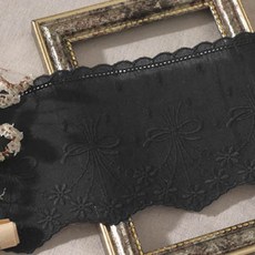 패션스타트 [90cm] 미카엘라 리본 면자수레이스 블랙, 1개