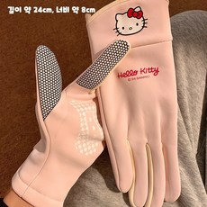 정품 산리오 귀여운 여성용 사이클링 장갑 겨울 보온 기모 자전거 방한 스키 장갑 2025년, 1개, 헬로키티