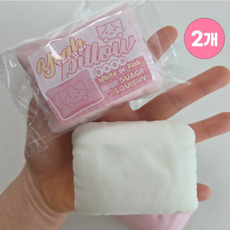 고양이베게스퀴시 쿠션스퀴시 핑크 화이트, 2개