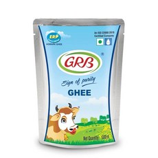 인도정품 GRB 카우 기 Ghee 버터 정제버터 파우치 500ml, 1개
