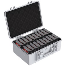 ORICO 하드 드라이브 케이스 3.5인치 20베이 /SSD 정전기 HDD 보호 보관 충격 습기 L20 PSC 박스 폼 케이스 방지 슈트케이스 방지 휴대용 멀티, 회색.