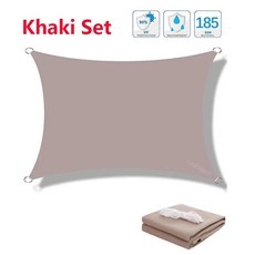 야외 방수 쉐이드 돛 정원 해변 캠핑 테라스 풀 텐트 300D 천막, Khaki