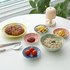 로뎀 일본 파스텔 네코 고양이 어린이 미니 카레접시 작은 파스타 접시, 1개, 블루종지