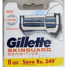 Gillette 吉列 Skinguard刮鬍刀片 8入, 1個裝, 1個