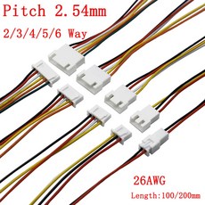 5 쌍 마이크로 JST XH 2 54 2/3/4/5/6 핀 웨이 남성 여성 플러그 와이어 커넥터 54mm 피치 케이블 배터리 충전, 3P, 100mm