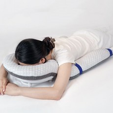 가남 엎드려자는 베개 눈 쿠션 관리 마사지 수면 쿠션 베개, 1개, 그레이