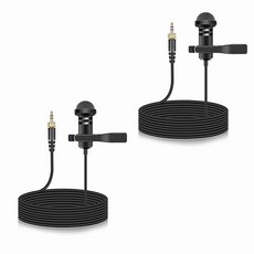 Rode Wireless Pro/Wireless GO II 2 바디팩 송신기와 호환되는 라발리에 마이크 2팩 블로그/강의/방송사용 전방향 콘덴서 라펠, 나사 버전, 1개