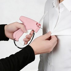 태그건 의류 라벨건 초간편 의류태그건 세트 라벨총 택건 바늘 1000개 포함, 핑크, 1개