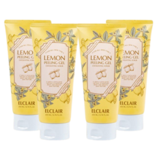 엘클레어 저자극 필링젤 얼굴 각질제거 바디 때필링 200ml 4개세트, 4개, 레몬