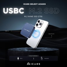 ACASIS MagSafe 磁吸 M.2 NVMe SSD 硬碟盒 iPhone 擴充 10Gbps, 1個, 舊款, N/A