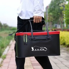 釣魚桶魚箱活魚桶魚護桶eva折疊釣箱加厚水桶裝魚桶漁具用品包郵LH69, 灰色,加厚70厘米+氧氣泵