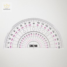 SCS 각도기 13cm 투명 플라스틱 수학 도형 측정 학습용 제도 공구 10개입 도형학습도구