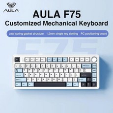 EPOMAKER x 아우라 기계식 F75 AULA 키 타란튤라 키보드 독거미 커스텀, 사신 축, 바다 솔트 블루