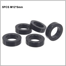 HEPPE 자전거 스루 액슬 와셔 M12 M15 스페이서 MTB 도로 허브 튜브 샤프트 꼬치 0.5mm 1.5mm 3mm 4mm 5mm 6mm 두께, 5Pcs M12x5mm Flat