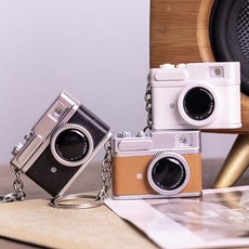 써니네 레트로 카메라 열쇠고리 키링 소리나는 미니어처 피규어, 1개, 레트로 카메라 열쇠고리-블랙