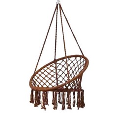 그물그네 야외 의자 그네만들기 흔들 해먹 테라스 펜션 로프 공중 시트쿠션, 5. 브라운 (그네 단품), 1개