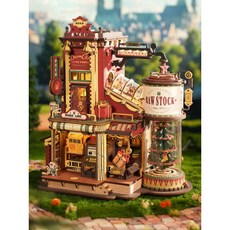 ROKR 선물공장 diy 조립 퍼즐 EAB01 수제 나무 모델 3D 입체 로보타임