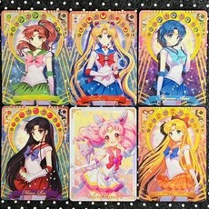 美少女戰士小小兔水冰月水手服閃卡一套6張 二次元動漫週邊DIY收藏卡, 1個, 美少女戰士小小兔水冰月水手服二次元動漫週