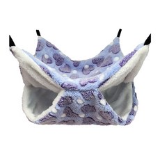 쥐해먹 귀여운 행잉 침대 플리스 햄스터 다람쥐 러브 커피 20x20 용 애완 동물 용품 설치에 편리한, Love Purple34x34, 1개