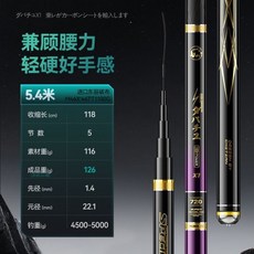 巨匠工廠 日本進口碳素達瓦菱然鰱鳙魚竿手桿超輕硬19調輕量大物十大台釣竿, 進口輕量大物5.4米+原裝竿0