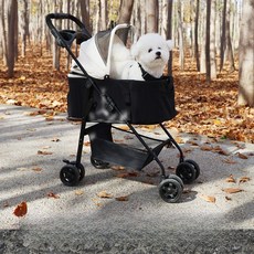 TuoTuo 접이식 분리형 강아지 유모차 경량 애견 유모차 퀵폴딩 개모차, 베이지Beige