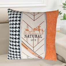 Chenille 이동식 워시 쿠션 베개 광장 거실 소파 베개 잠자는 베개 자동차 사무실 허리, 레저-오렌지, 45*45cm [코어가없는 단일 소매]]