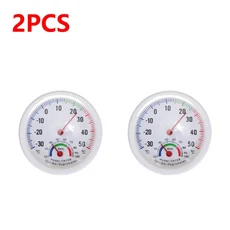 2PCS IN 습도계 아날로그 온도 측정기 습도 기계식 벽걸이
