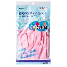 TOWA 家務薄型手套 指尖觸感靈敏, 粉, 1個