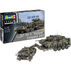 레벨 Revell REV-03311 SLT 50-3인치 엘리펀트 레오파드 2A4 1 72 컬러, 1개
