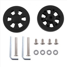 60mm x 12mm 수하물 휠 교체 내마모성 환경 보호 PU 여행 가방 교체 휠 블랙 페어, 검은색