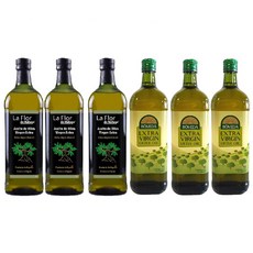慕雅利華 馬拉加 特級初榨冷壓橄欖油 1000ML*3+柏菲答 特級初榨冷壓橄欖油 1000ML*3 西班牙原裝進口, 6個, 1L