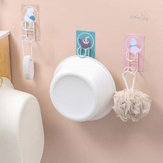 다용도 후크걸이 접착식후크, 상품선택, 2세숫대야걸이-백곰, 1개
