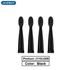 JAVEMAY J110 / J209용 전동 칫솔 헤드 소프트 브러시 민감한 교체 노즐, 02 J110   J209 (Black)