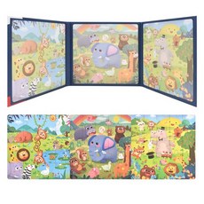 오즈토이 레벨 폴딩 책 정글 자석퍼즐세트, 10개, 61피스