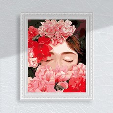 꿈꾸는소녀 인물화 꽃그림 DIY 그림그리기 취미 미술 명화 인테리어 액자, 1개, 단품
