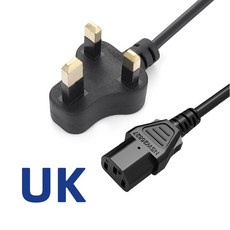 검정색 1m EU AU AC 공급 IEC 플러그 영국 케이블 320 전원 C13, 02 UK Plug  Black 1M