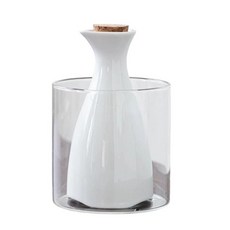 日式羊脂玉瓷溫酒套裝, 1個, 羊脂玉一壺+溫酒器, 250ml